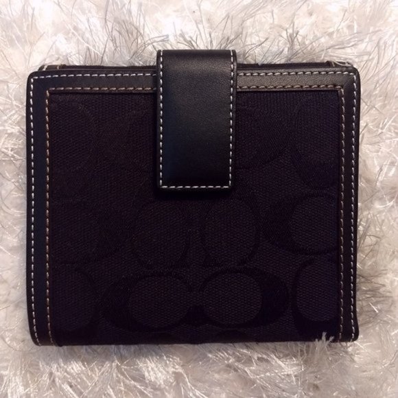 NWOT Coach Signature Black Canvas Wallet - Picture 3 of 8